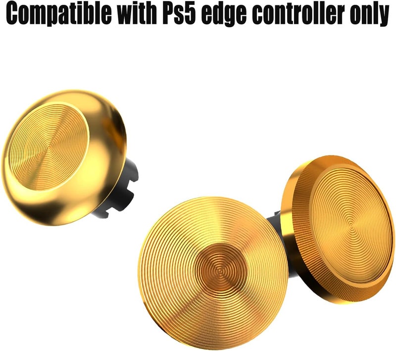 Ceozon Replacement Metal Thumbsticks for Ps5 Edge Controller 6 in 1 Swap Analog Joystick Thumb Grips Accessories Gold - Image 2
